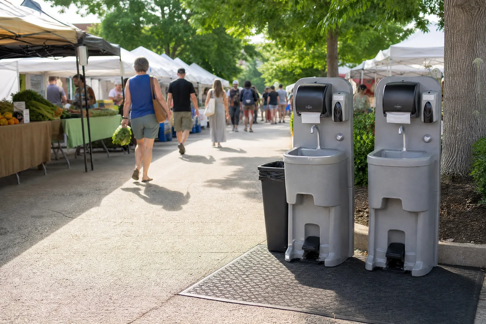 Long-term portable sanitation that adapts with your site portable sanitation setup